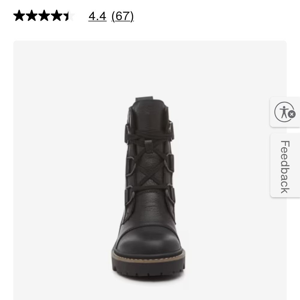 Sorel Black Leather Combat Boots - Picture 2 of 5